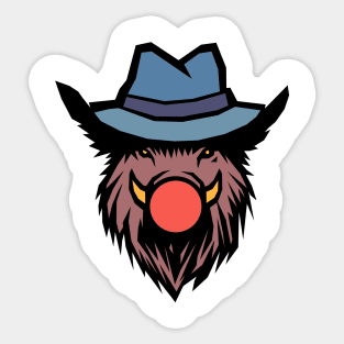 A Wild Boar's Stylish Accessory Sticker